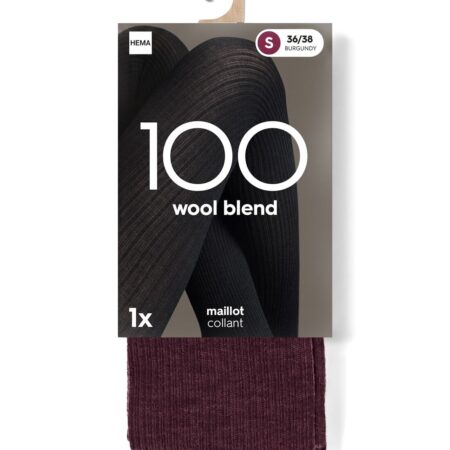 Maillot wolblend 100 denier bordeauxrood
