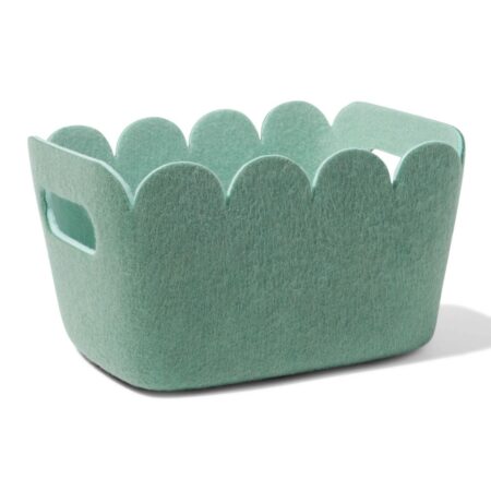 Mand 20x12cm vilt donkergroen