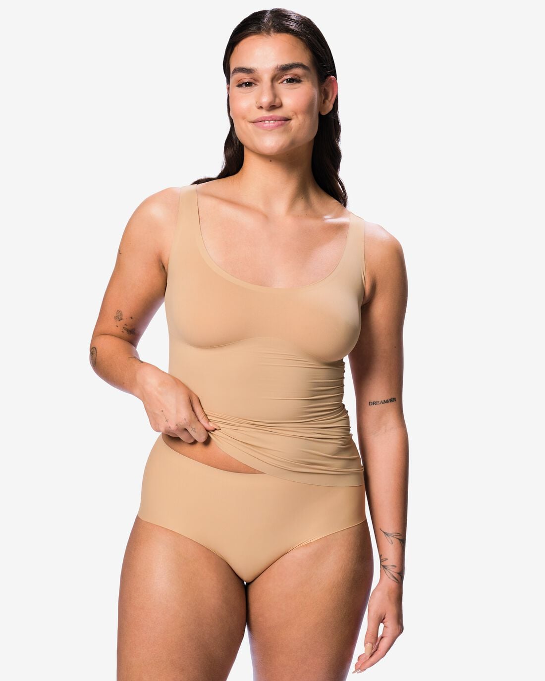 HEMA Medium corrigerende damesslip hoge taille beige (beige) | HEMA