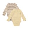 HEMA Meegroeirompers rib strepen - 2 stuks zand (zand) | HEMA