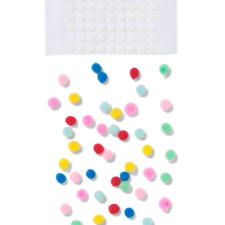 HEMA Mini plak pompoms - 50 stuks (multicolor) | HEMA