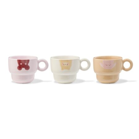Mok 240 ml keramiek dieren - 3 stuks