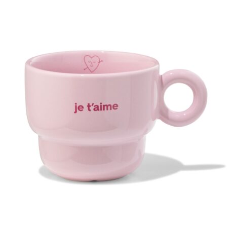 Mok 240ml keramiek hartjes
