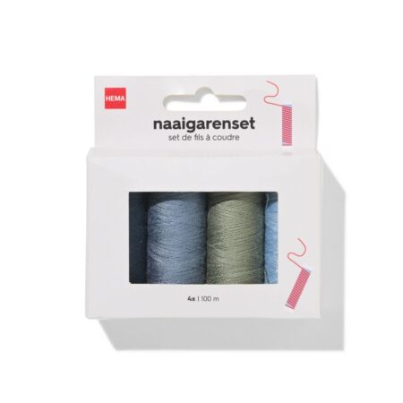 HEMA Naaigarenset 100m denim - 4 stuks (denim) | HEMA