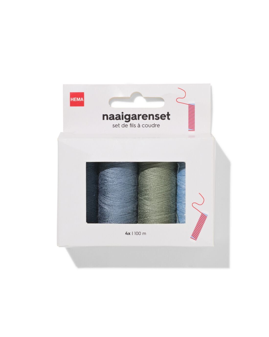 HEMA Naaigarenset 100m denim - 4 stuks (denim) | HEMA