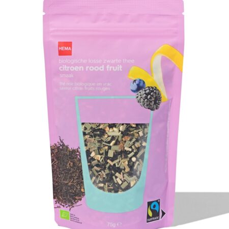 HEMA Navulling bio zwarte thee citroen-rood fruit 75gr | HEMA