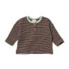 HEMA Newborn T-shirt wafel strepen groen (groen) | HEMA