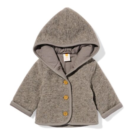 Newborn jas met wol bruin