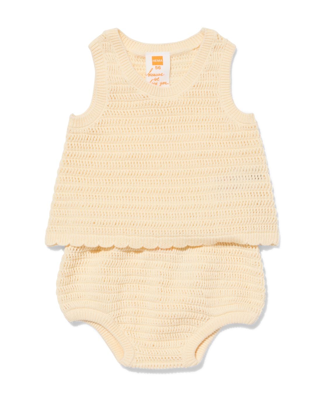 HEMA Newborn kledingset fijngebreid ecru (ecru) | HEMA