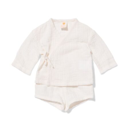 Newborn kledingset mousseline gebroken wit (gebroken wit)