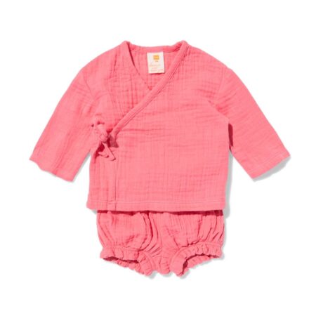 HEMA Newborn kledingset mousseline roze (roze) | HEMA