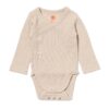 Newborn meegroei overslagromper LENZING™ ECOVERO™ rib zand