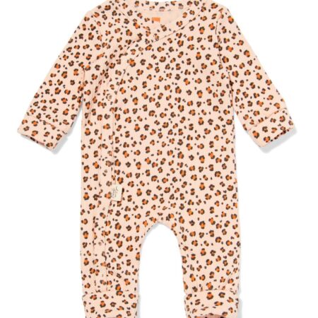 HEMA Newborn meegroeiboxpakje LENZING™ ECOVERO™-(viscose) rib dieren zalmroze (zalmroze) | HEMA