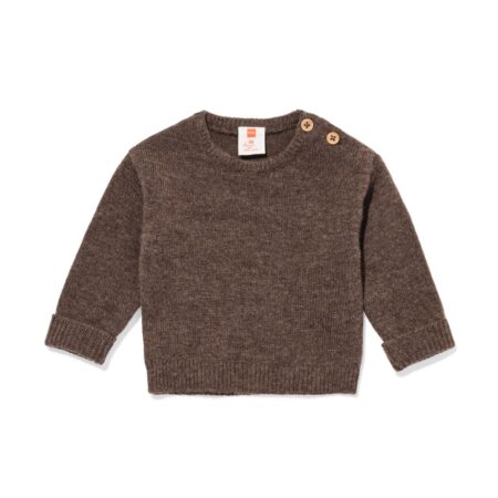 HEMA Newborn trui merinowol donkerbruin (donkerbruin) | HEMA