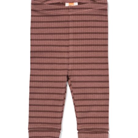HEMA Newbornlegging aansluitend rib strepen bruin (bruin) | HEMA