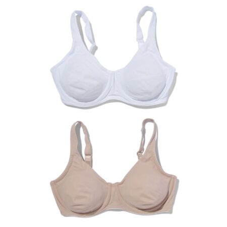 HEMA Niet voorgevormde bh met beugel E-F - 2 stuks multi | HEMA