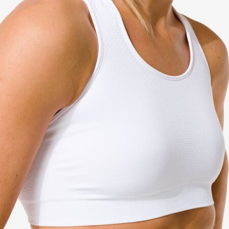 HEMA Niet voorgevormde sporttop medium support zonder beugel naadloos wit | HEMA