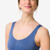 HEMA Niet voorgevormde top zonder beugel naadloos middenblauw (middenblauw) | HEMA