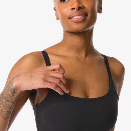 HEMA Niet voorgevormde top zonder beugel smoothing zwart (zwart) | HEMA