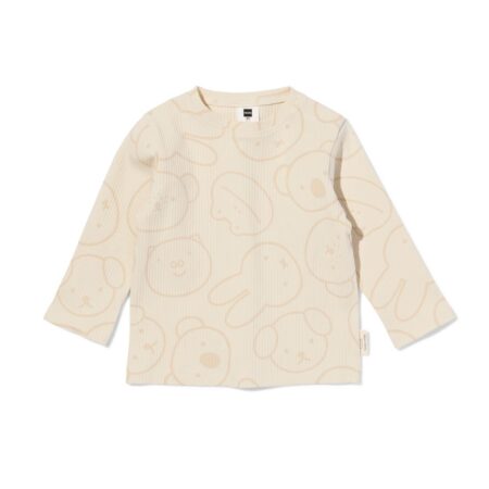 HEMA Nijntje baby T-shirt rib ecru (ecru) | HEMA