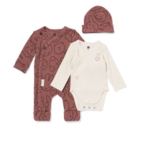 HEMA Nijntje babykledingset rib - 3 stuks bruin (bruin) | HEMA