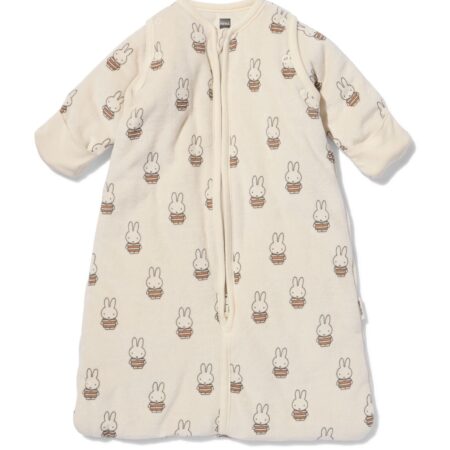 Nijntje babyslaapzak met afneembare mouwen velours 3tog beige