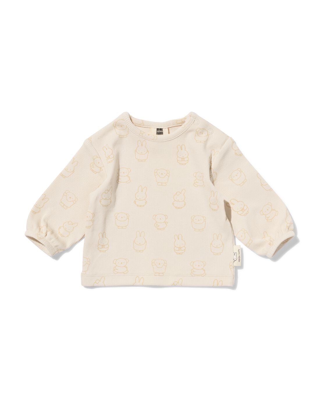 HEMA Nijntje newborn T-shirt rib ecru (ecru) | HEMA