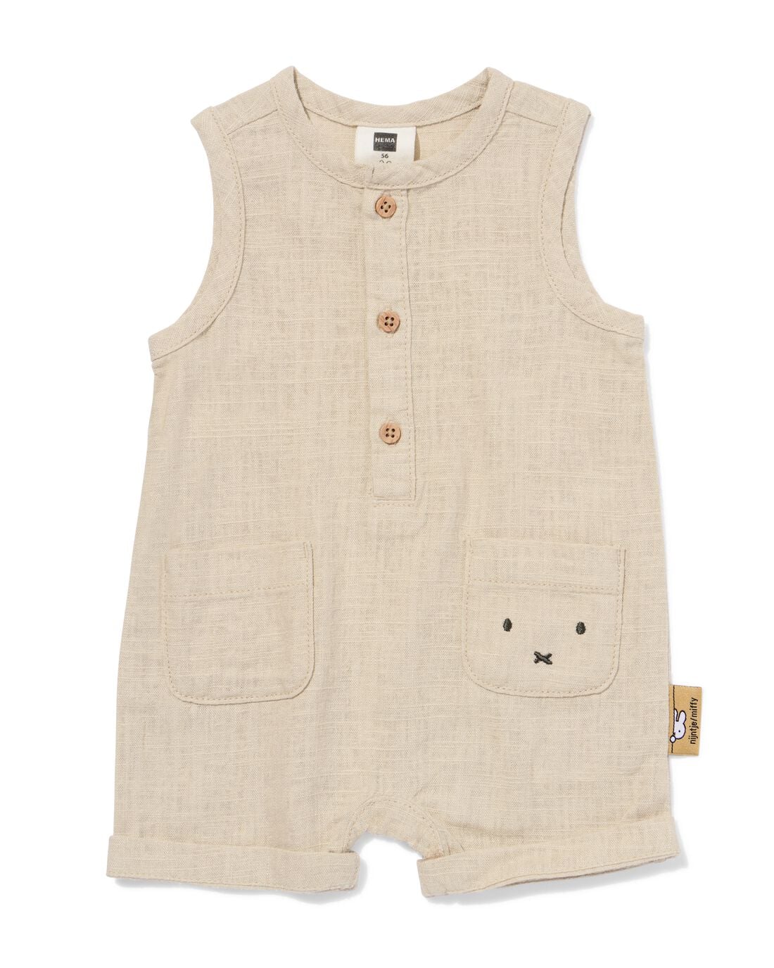 HEMA Nijntje newborn jumpsuit linnen zand (zand) | HEMA