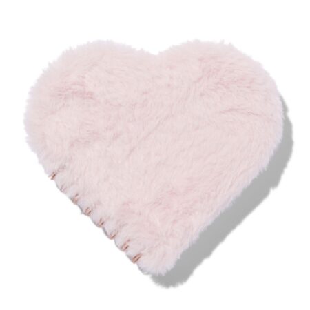 HEMA Notitieboek 15.5x15.5x2cm gelinieerd fluffy hart (beige) | HEMA
