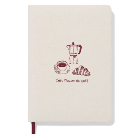 HEMA Notitieboek A5 gelinieerd canvas croissant (gebroken wit) | HEMA