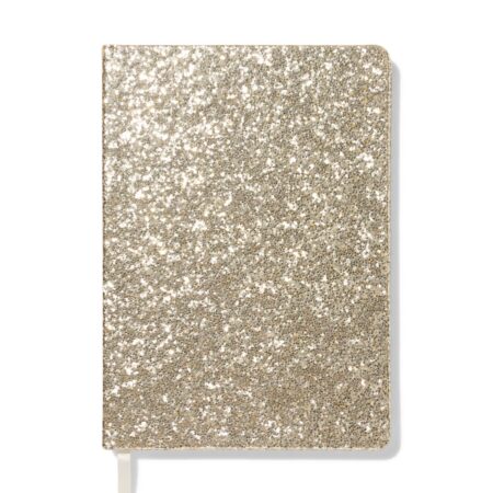 HEMA Notitieboek A5 gelinieerd glitter (goud) | HEMA