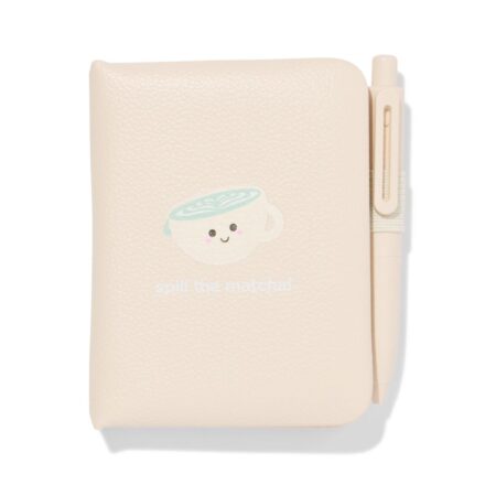 HEMA Notitieboek met pen 12x8.5x1.5 gelinieerd matcha (beige) | HEMA