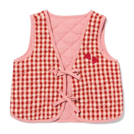 HEMA Omkeerbaar babygilet ruiten rood (rood) | HEMA