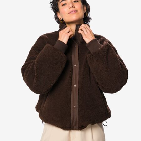 HEMA Omkeerbare damesjas Race teddy bruin (bruin) | HEMA