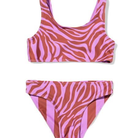 HEMA Omkeerbare kinderbikini zebra-strepen lila (lila) | HEMA