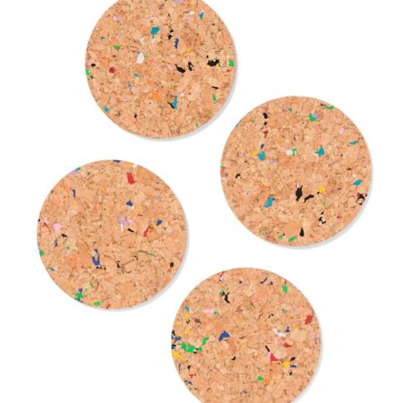 HEMA Onderzetters Ø 9.5 cm kurk recycled terrazzo - 4 stuks (terra) | HEMA