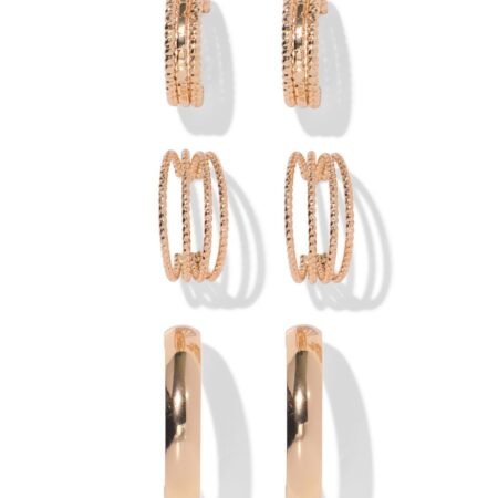 HEMA Oorringen 18mm goud - 3 stuks (Gold) | HEMA