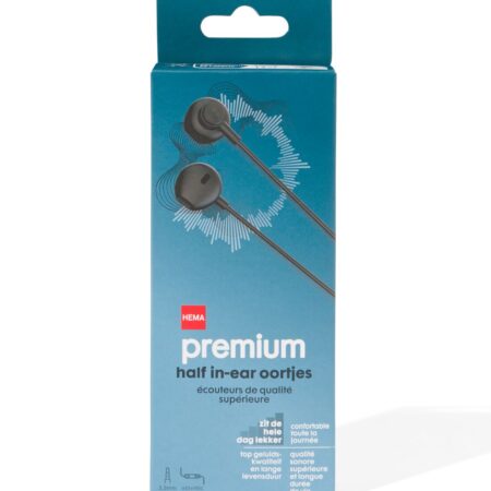 HEMA Oortjes half in-ear premium zwart | HEMA