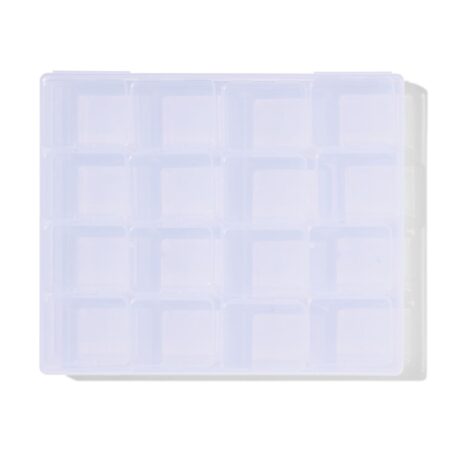 HEMA Opbergdoosje 16-vaks 21.1x17.5x2.2cm transparant | HEMA