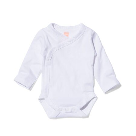 HEMA Overslag romper organic katoen stretch - 2 stuks wit | HEMA