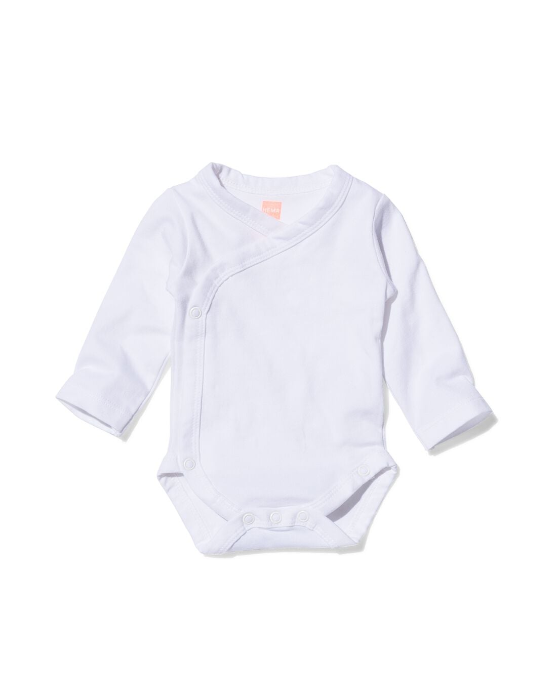 HEMA Overslag romper organic katoen stretch - 2 stuks wit | HEMA