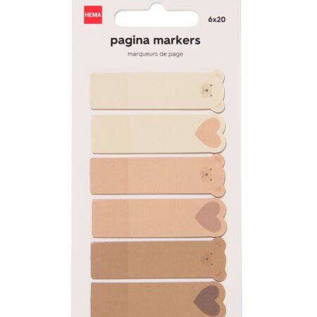 HEMA Paginamarkers beren - 120 stuks (beige) | HEMA