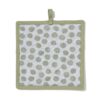 Pannenlap 21x21 groene stippen (groen)