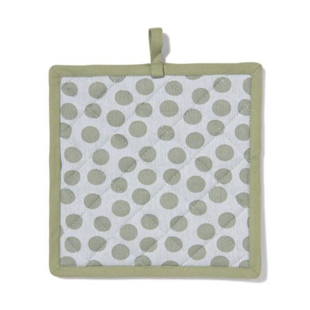 HEMA Pannenlap 21x21 groene stippen (groen) | HEMA