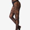 HEMA Panty fashion net bloemenkant zwart (zwart) | HEMA