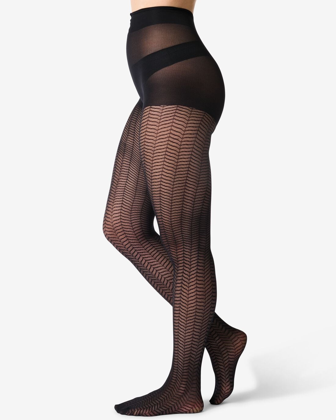 HEMA Panty fashion visgraat zwart (zwart) | HEMA