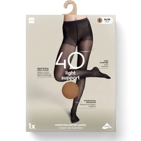 Panty light support 40 denier glans beige
