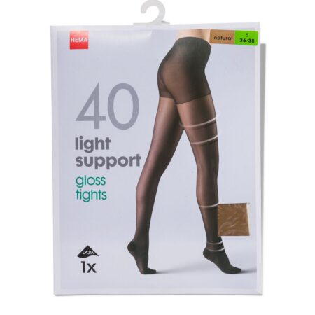 HEMA Panty light support 40 denier glans beige (beige) | HEMA