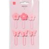HEMA Paperclips bloemen - 6 stuks (roze) | HEMA