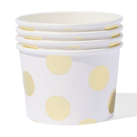 HEMA Papieren bakjes gouden stip - 4 stuks (goud) | HEMA